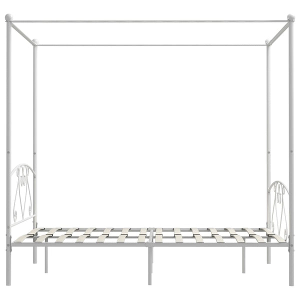 Himmelbett-Gestell Weiß Metall 160 x 200 cm