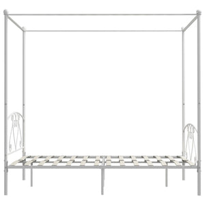 Himmelbett-Gestell Weiß Metall 160 x 200 cm