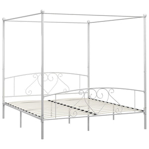 Himmelbett-Gestell Weiß Metall 180 x 200 cm