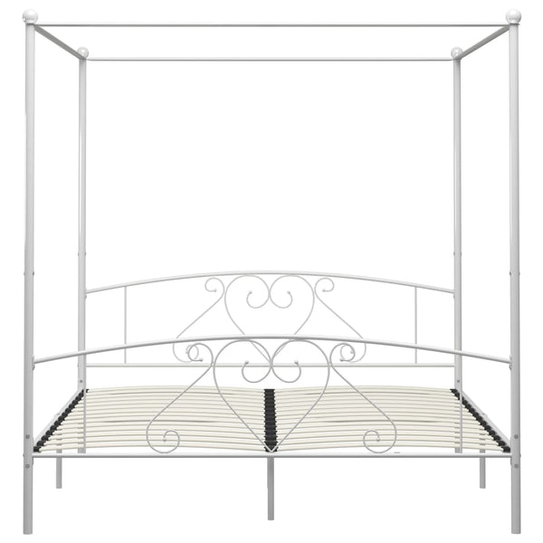 Himmelbett-Gestell Weiß Metall 180 x 200 cm