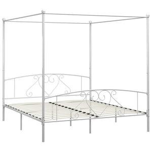Himmelbett-Gestell Weiß Metall 200 x 200 cm