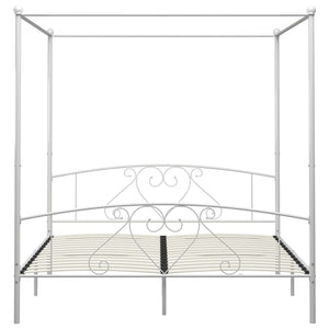 Himmelbett-Gestell Weiß Metall 200 x 200 cm