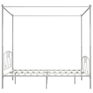 Himmelbett-Gestell Weiß Metall 200 x 200 cm