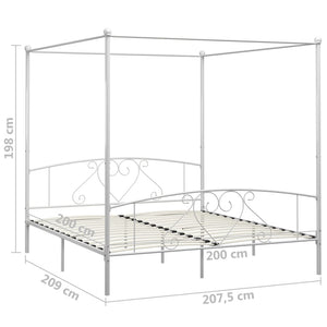 Himmelbett-Gestell Weiß Metall 200 x 200 cm