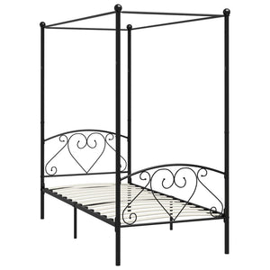 Himmelbett-Gestell Schwarz Metall 90 x 200 cm