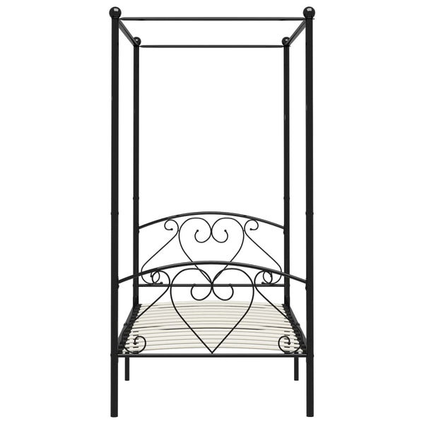 Himmelbett-Gestell Schwarz Metall 90 x 200 cm