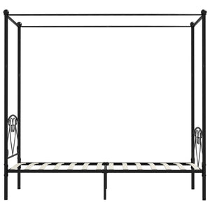 vidaXL Cadre de lit à baldaquin Noir Métal 90 x 200 cm