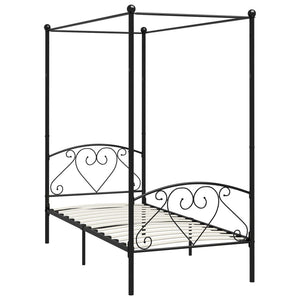 Himmelbett-Gestell Schwarz Metall 100 x 200 cm