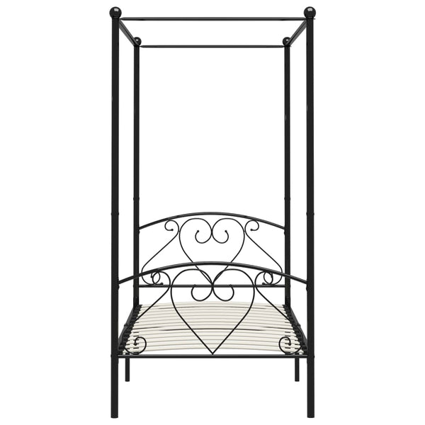 Himmelbett-Gestell Schwarz Metall 120 x 200 cm