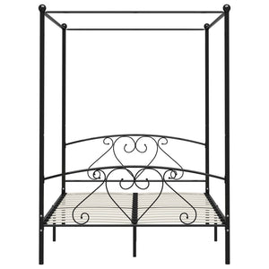 Himmelbett-Gestell Schwarz Metall 160 x 200 cm
