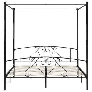 Himmelbett-Gestell Schwarz Metall 180 x 200 cm