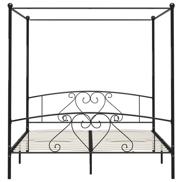 Himmelbett-Gestell Schwarz Metall 180 x 200 cm