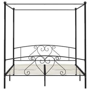 Himmelbett-Gestell Schwarz Metall 200 x 200 cm