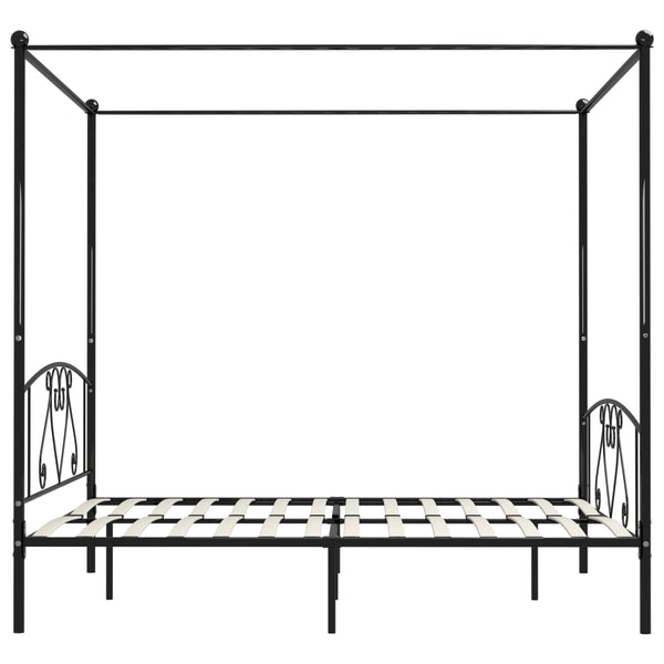 Himmelbett-Gestell Schwarz Metall 200 x 200 cm