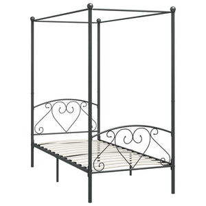 Himmelbett-Gestell Grau Metall 90 x 200 cm