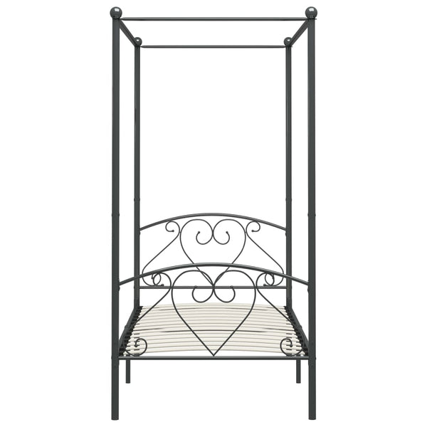 Himmelbett-Gestell Grau Metall 90 x 200 cm