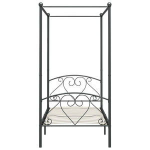 vidaXL Cadre de lit à baldaquin gris métal 90 x 200 cm