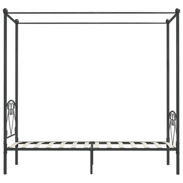 Himmelbett-Gestell Grau Metall 90 x 200 cm