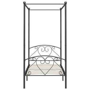 Himmelbett-Gestell Grau Metall 120 x 200 cm