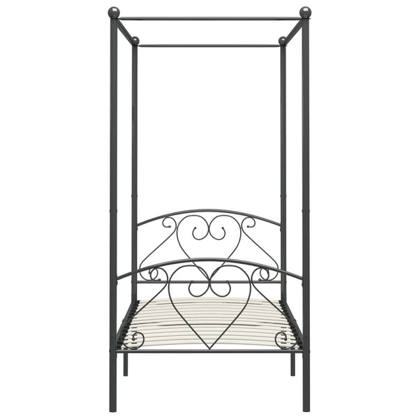 Himmelbett-Gestell Grau Metall 120 x 200 cm