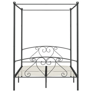Himmelbett-Gestell Grau Metall 140 x 200 cm