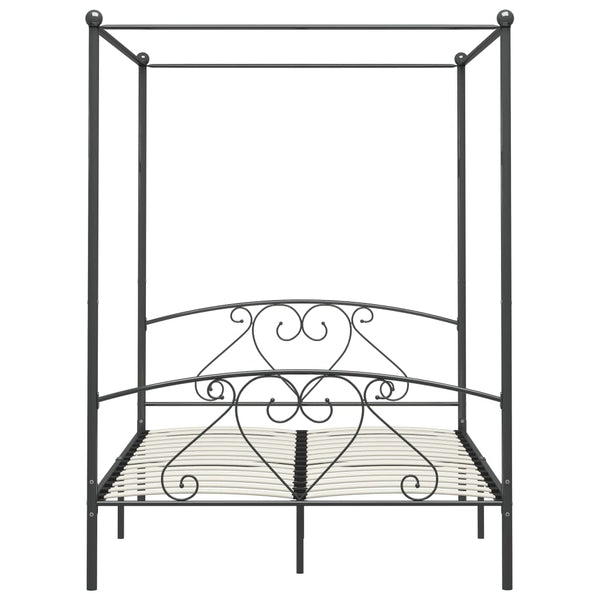 Himmelbett-Gestell Grau Metall 140 x 200 cm
