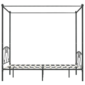 vidaXL Cadre de lit à baldaquin gris métal 140 x 200 cm