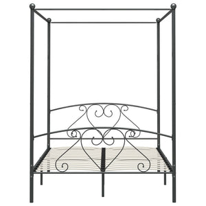 Himmelbett-Gestell Grau Metall 160 x 200 cm