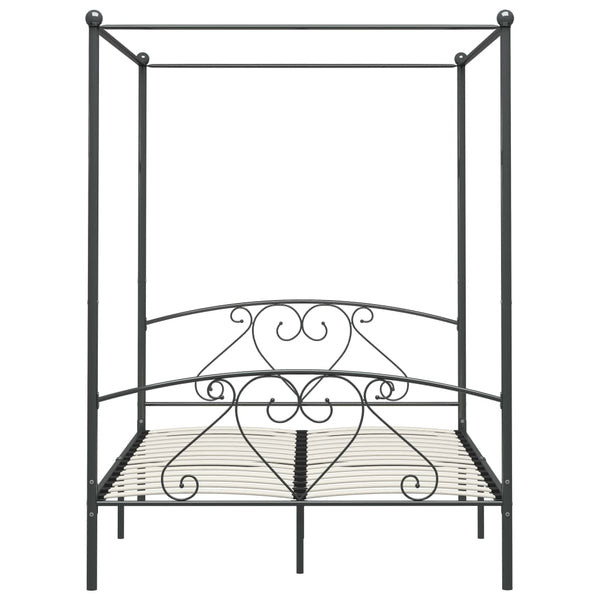 Himmelbett-Gestell Grau Metall 160 x 200 cm
