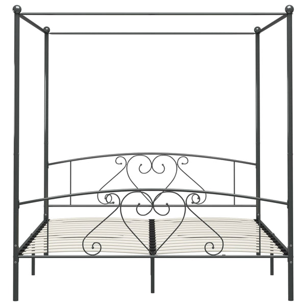 Himmelbett-Gestell Grau Metall 180 x 200 cm
