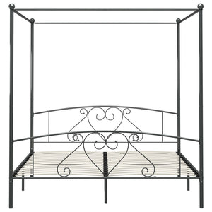 vidaXL Canopy Bed Frame Grey Metal 180 x 200 cm