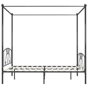 Himmelbett-Gestell Grau Metall 180 x 200 cm