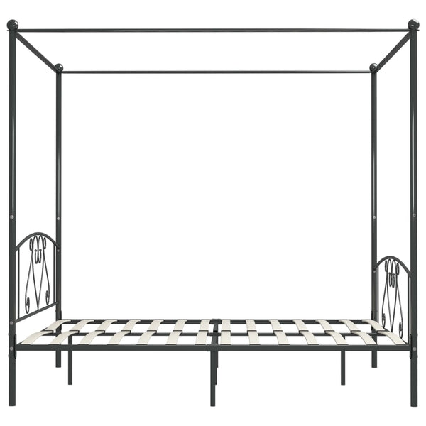 Himmelbett-Gestell Grau Metall 180 x 200 cm