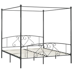 Cadre de lit à baldaquin vidaXL gris métal 200 x 200 cm