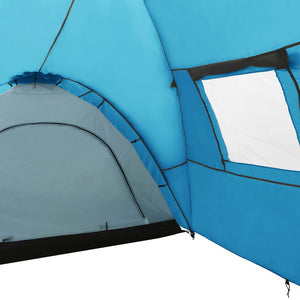 8-Personen Campingzelt Blau 650x240x190cm