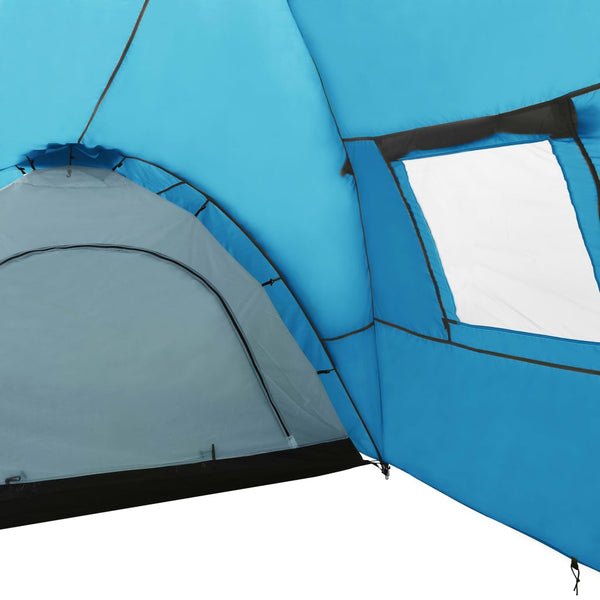 8-Personen Campingzelt Blau 650x240x190cm