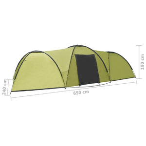 8-Personen-Campingzelt 650x240x190cm Grün