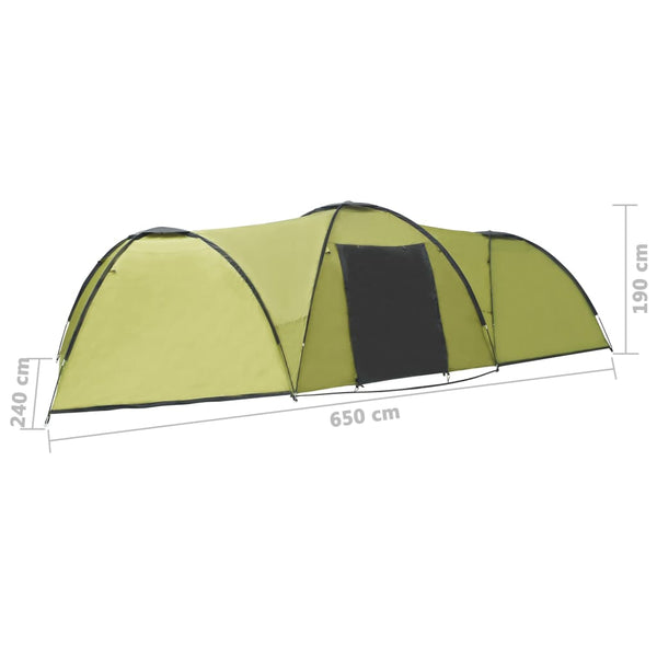 8-Personen-Campingzelt 650x240x190cm Grün