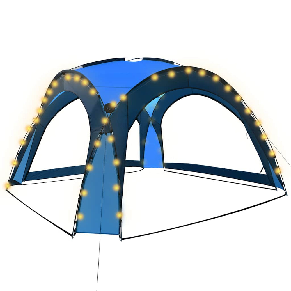 Blaues Partyzelt mit LED & Moskitonetz 3,6x3,6m