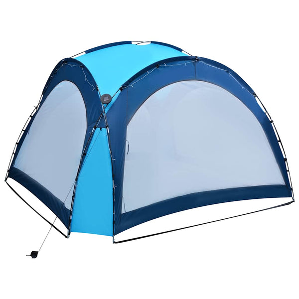 Blaues Partyzelt mit LED & Moskitonetz 3,6x3,6m