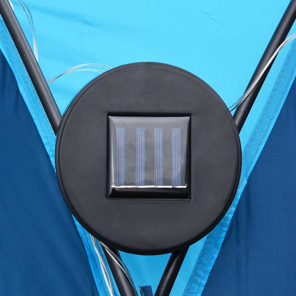 Blaues Partyzelt mit LED & Moskitonetz 3,6x3,6m