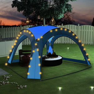 Blaues Partyzelt mit LED & Moskitonetz 3,6x3,6m