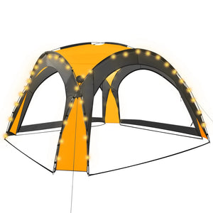 Gelbes LED Partyzelt 3,6x3,6m mit 4 Seitenwänden
