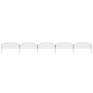 Gartenzaun Set Konvex 77,3x26 cm Grün