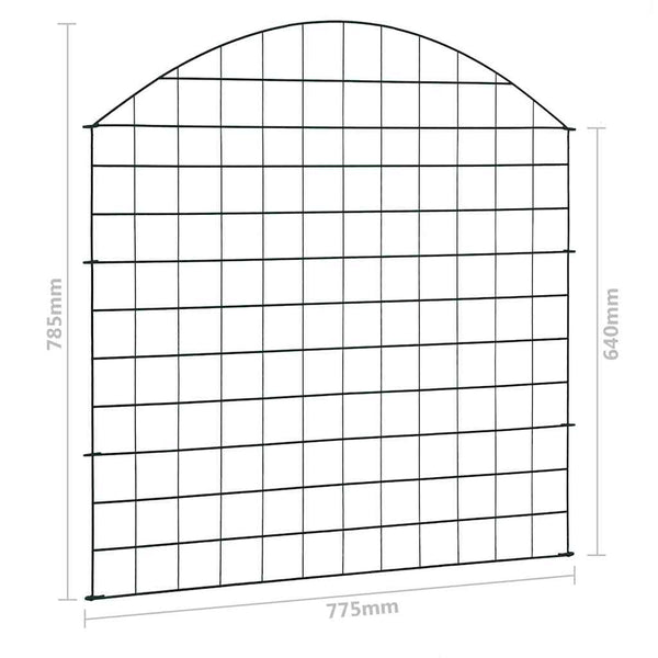 Gartenzaun Set Konvex 77,5x78,5 cm Grün