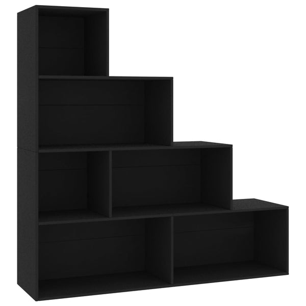 Schwarzes Bücherregal Raumteiler 155x160 cm