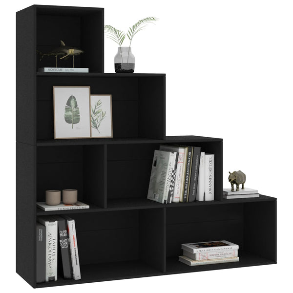 Schwarzes Bücherregal Raumteiler 155x160 cm