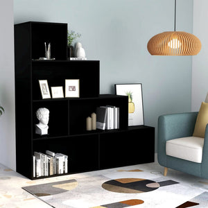 Schwarzes Bücherregal Raumteiler 155x160 cm