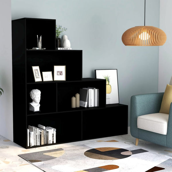 Schwarzes Bücherregal Raumteiler 155x160 cm