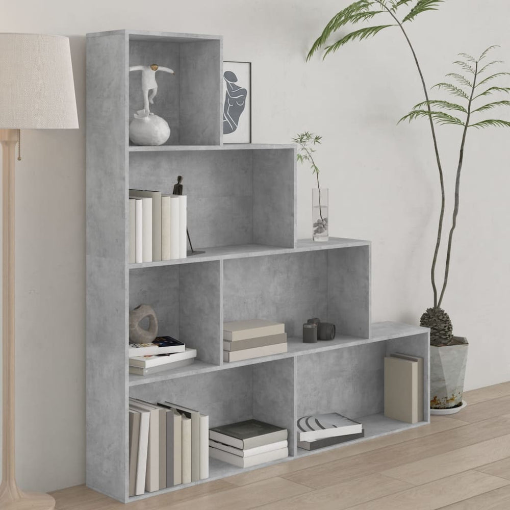 Betongraues Bücherregal/Raumteiler 155x160 cm